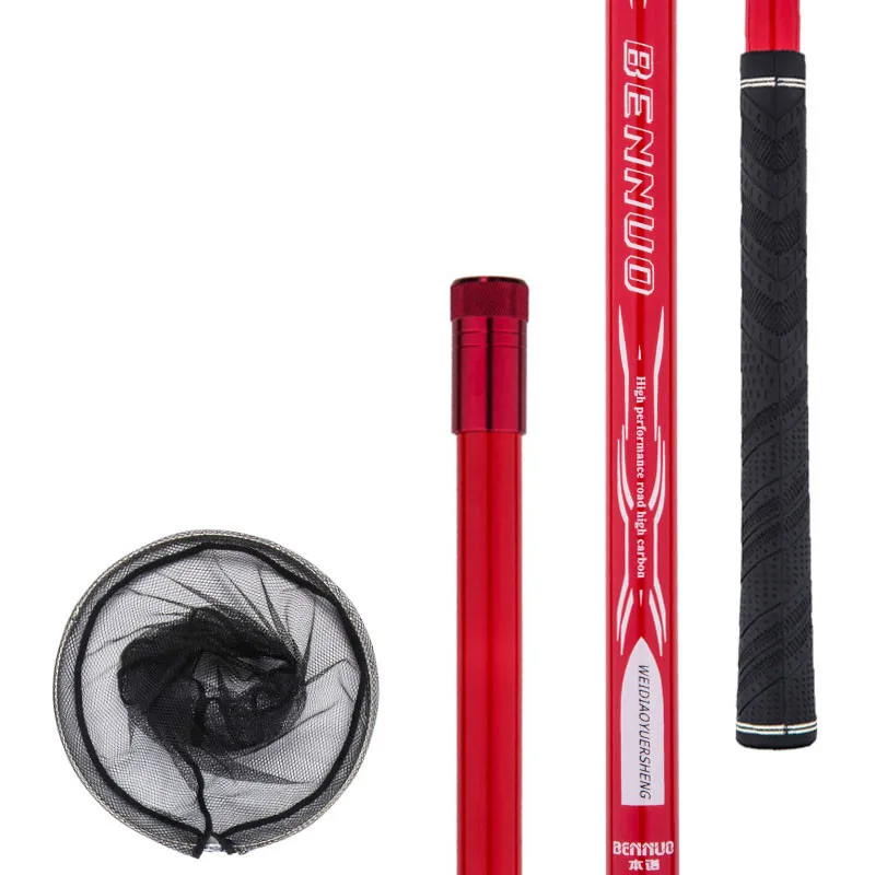 Red de pesca retráctil de fibra de carbono, 2,5/1,8/2,1/m, Red de aterrizaje plegable telescópica, para pesca con mosca - imagen 4