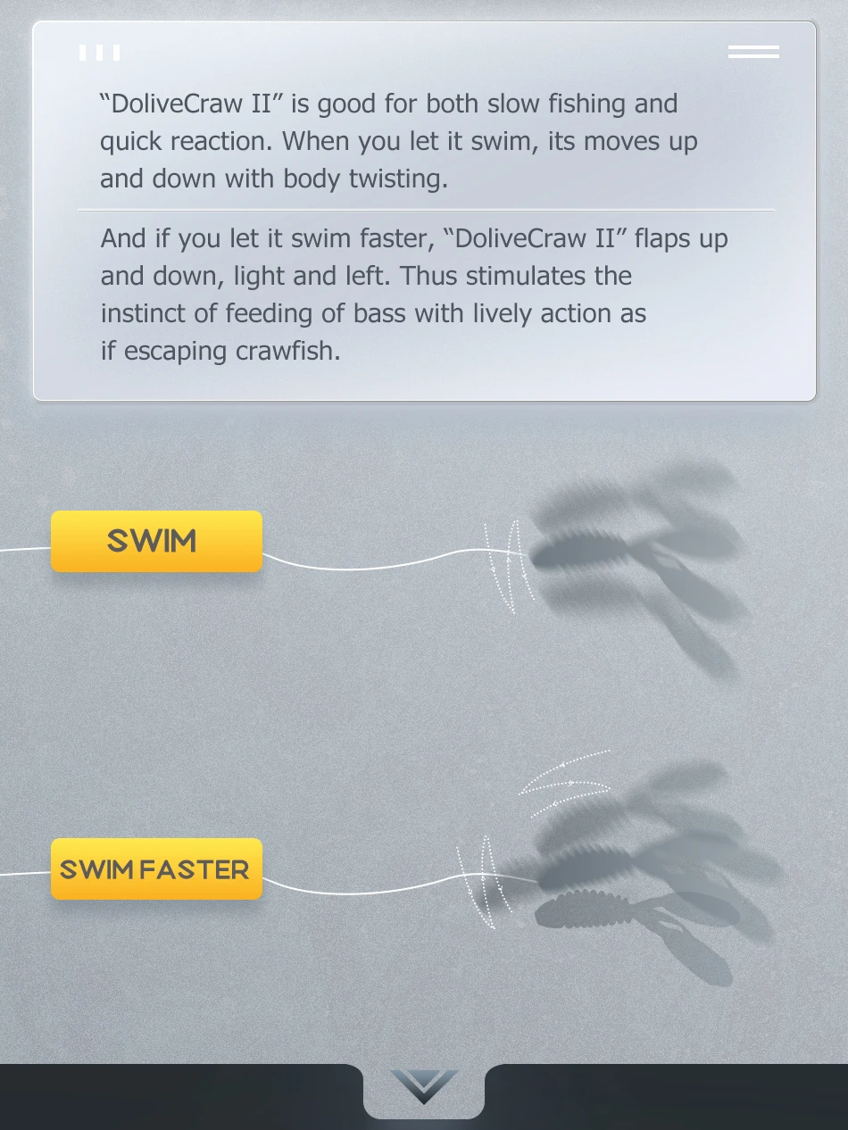 Set completo de 10 señuelos DoliveCraw II de colores variados