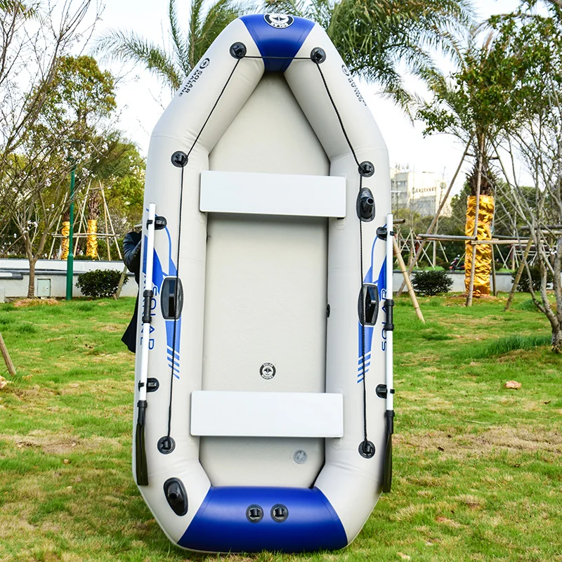 Entretenimiento familiar, bote de pesca inflable de PVC, 2,3 M, 3 personas, 0,7mm, Kayak de remos, canoa, alfombrilla de aire, fondo con accesorios gratuitos - imagen 3
