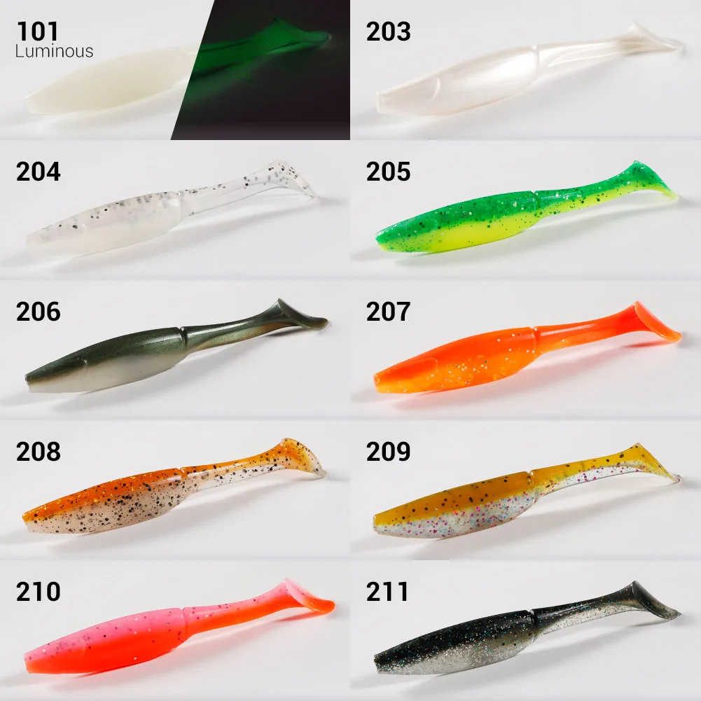 NOEBY-cebos blandos de silicona para pesca de lubina, aparejo de Texas, Wobblers artificiales, cabeza de plantilla, Swimbait, 7cm, 10cm, 12,5 cm, 15cm - imagen 4