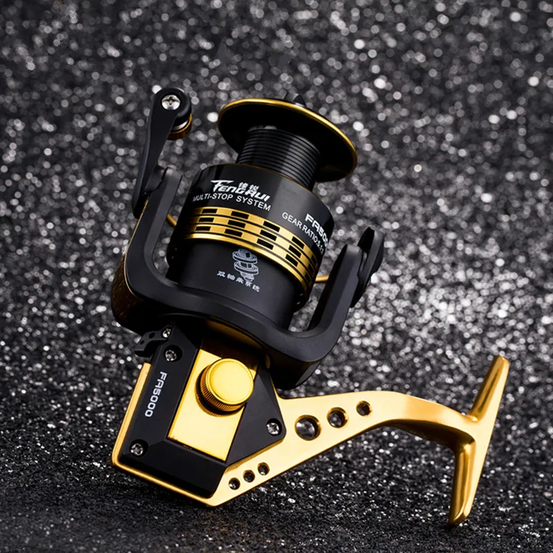 Carrete De Pesca con rueda giratoria, copa De alambre De Metal, rueda giratoria fuerte, brazo basculante plegable izquierdo y derecho, poste De Pesca - imagen 3