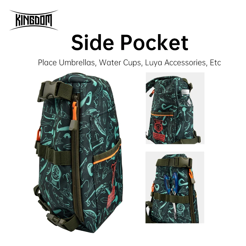 Kingdom-Bolsa de pesca multifunción, 37cm x 20cm x 6,5 cm, bandolera de un solo hombro, bolsa de pecho, herramienta de pesca portátil, bolsa para exteriores - imagen 5