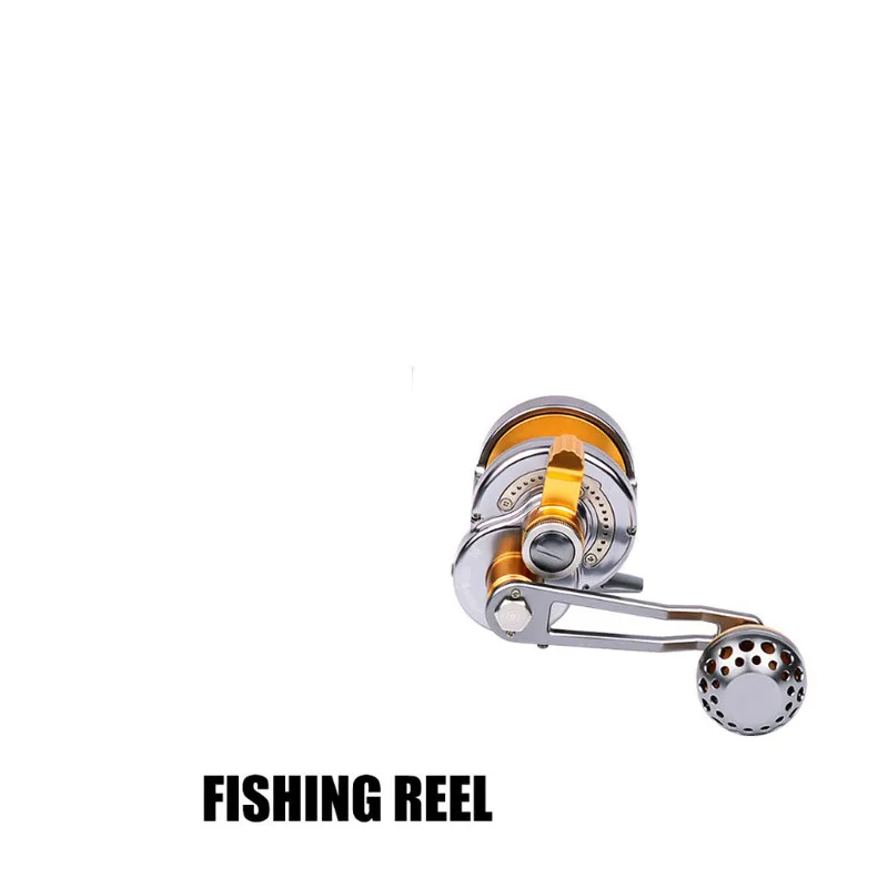 Carrete de tambor de pesca para barco de aguas profundas, rueda de arrastre de Metal, tambor fundido de Pesca de Mar, rodamiento de bolas 12, 6,0: 1, carretilla de alta velocidad - imagen 4