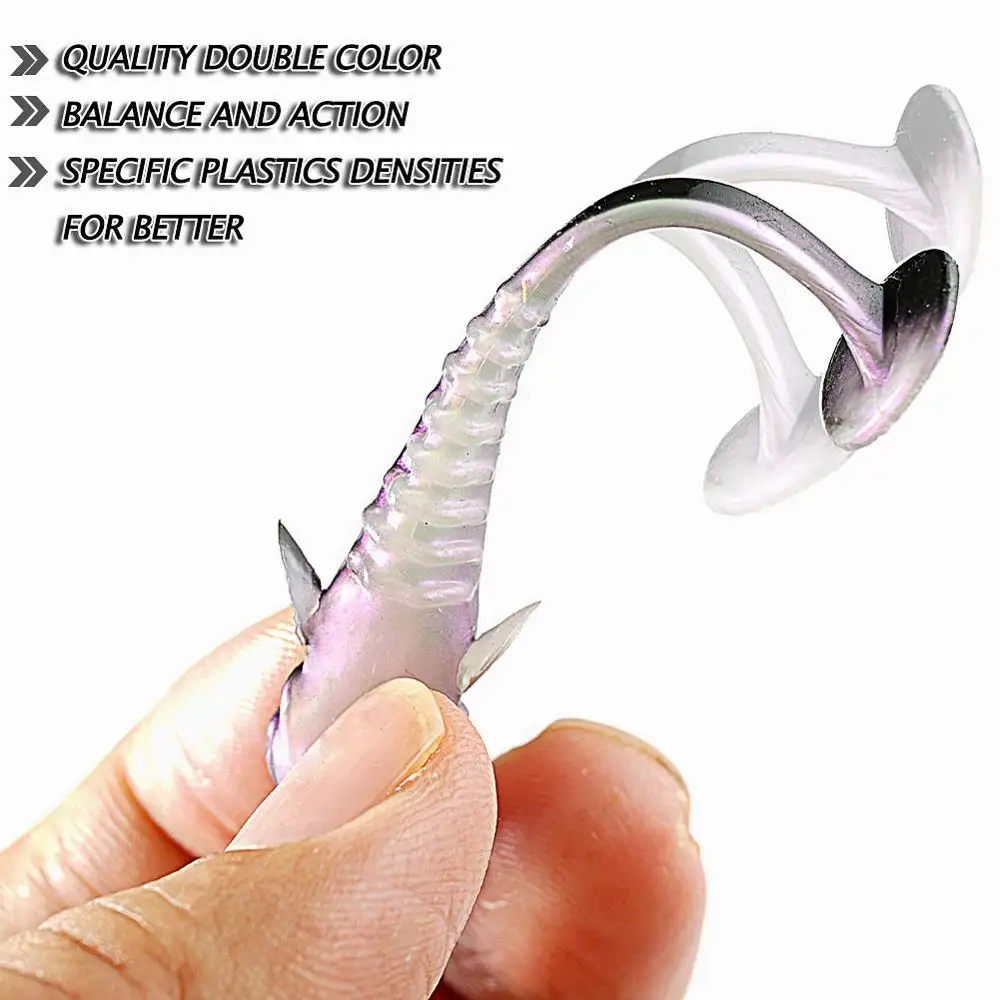 SUNMILE-señuelo de pesca suave, cebo Artificial de 65mm, Wobble Leurre Souple Shad Jig, cebo de silicona para perca - imagen 3