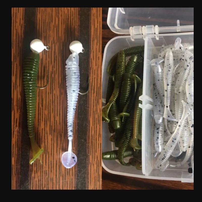 Señuelos de silicona blanda para gusanos, cebos artificiales de 70MM, aparejos para carpa, 10 unids/lote - imagen 2