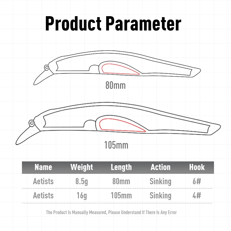 LEYDUN artista FR Silence hundimiento Minnow Señuelos de Pesca 80mm 105mm Jerkbaits buena acción Wobblers cebos duros de alta calidad lubina - imagen 3