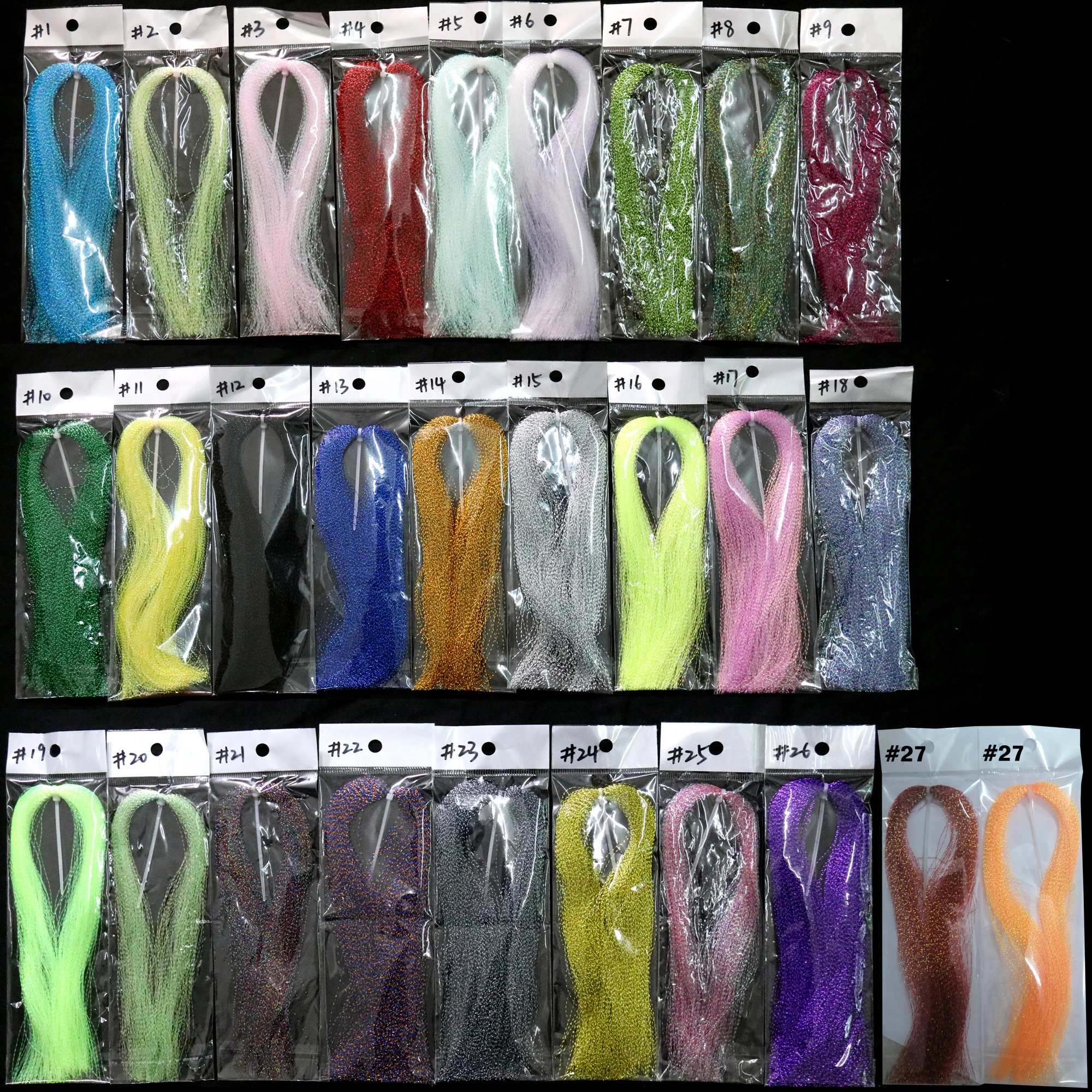 Bimoo-Lote de 100 paquetes de Krystal Flash para atar moscas, aparejo de pesca de agua salada, Material de atado - imagen 5