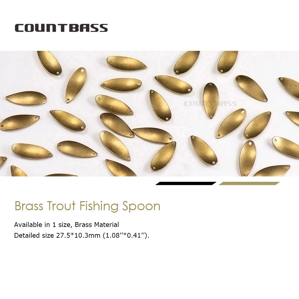 Countbass 50 Uds. Cucharas de pesca de latón Micro salmón en blanco SP012 2,1g (5/64oz), cebos de señuelo para Lucio sin pintar - imagen 2