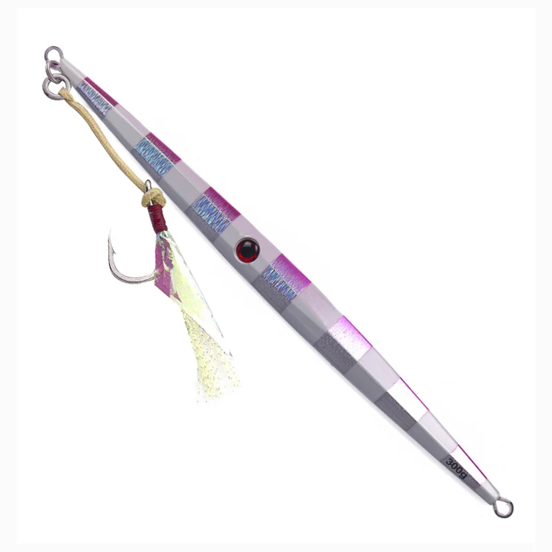 Señuelo de pesca de plantilla de Metal, peso de 200g, 250g, 300g, aparejo duro de pesca de lubina, trucha, Jigging, señuelo de agua salada, 4 unids/lote - imagen 5