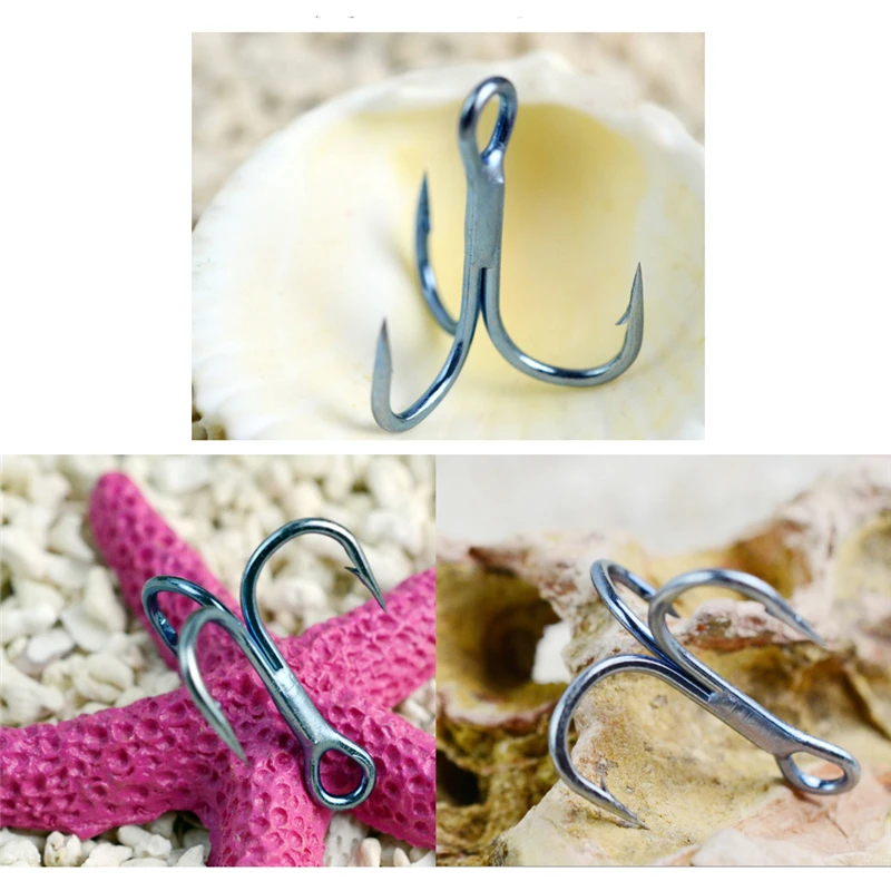 100 Uds anzuelos cuádruples 4X anzuelo de anclaje triple reforzado tres horquillas anzuelos de Pesca accesorios de señuelo aparejos de Pesca - imagen 4