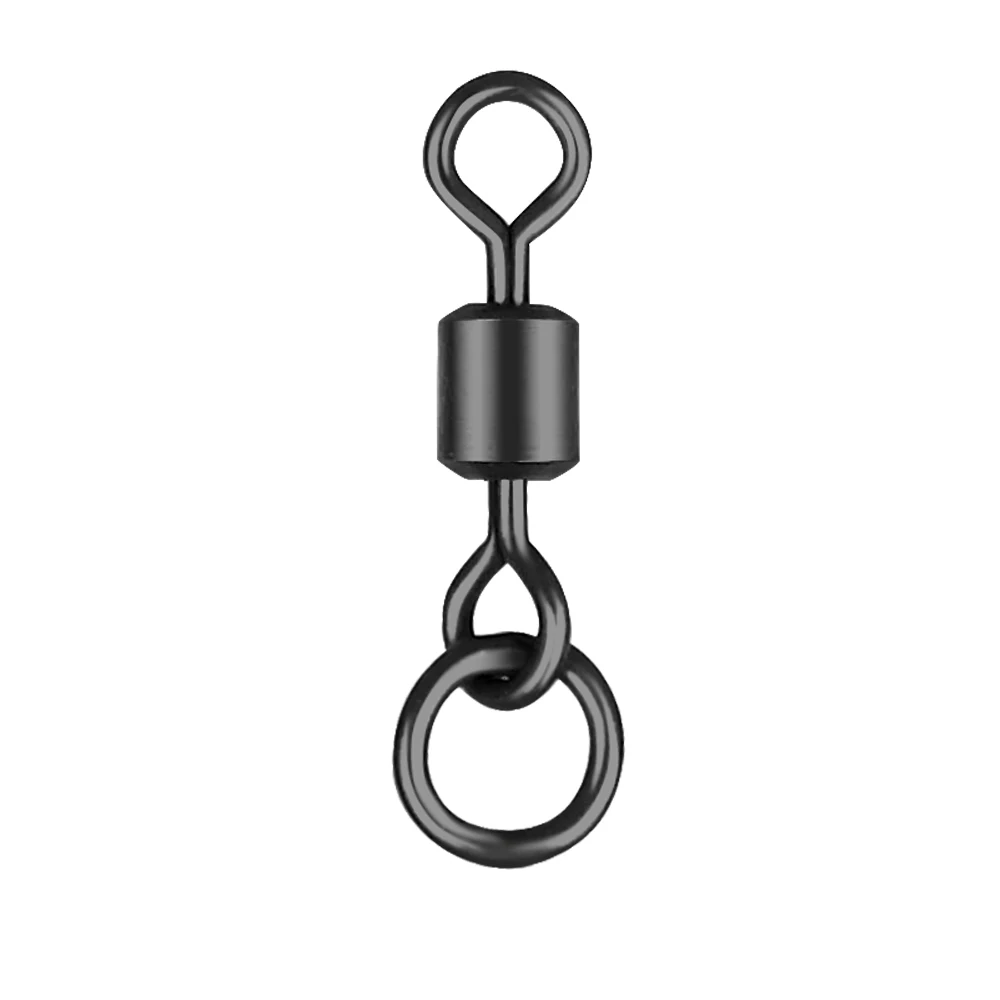 DNDYUJU 30 piezas 4 # -14 # Giratorios para pesca de carpa, anillo de cambio rápido, giratorios, Micro gancho negro mate, anillo de enlace con giro rodante - imagen 2
