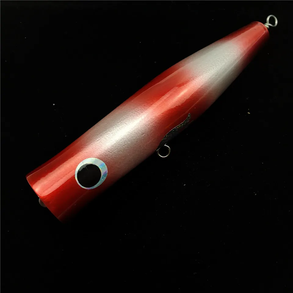 SWOLFY-señuelo Popper de madera de superficie grande, cebo de pesca de barco de aguas profundas, 115g/190 GT, 1 lote - imagen 5