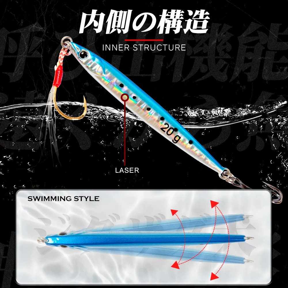 Hunthouse-señuelo duro de pesca jigging, cebo de metal de 7g/10g/15g/20g, cebo de fundición a tierra, cebo Artificial de lubina de mar - imagen 4