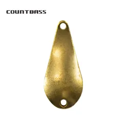 COUNTBASS 50 Uds. Cucharas de pesca de salmón de latón en blanco 3,9g (1/8oz), cebos de señuelo de Lucio de trucha sin pintar