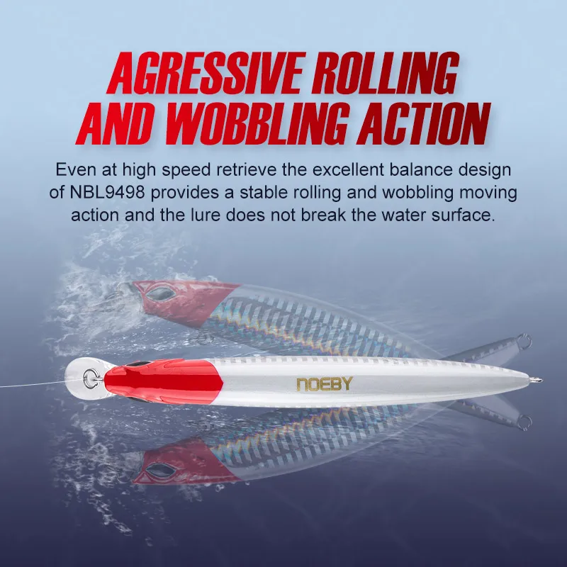 Noeby-juego de cebos artificiales para pesca de lubina, flotante, pececillo, jerkbait, wobblers, 130mm, 23G, 4 Uds. - imagen 5