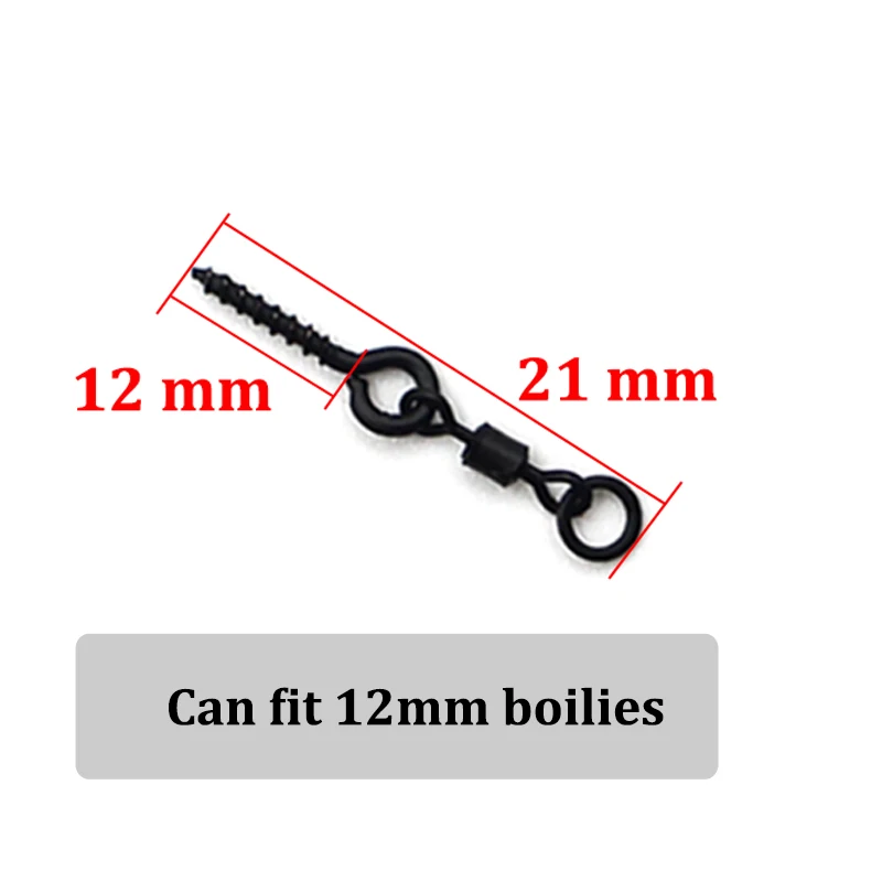 10 Uds tornillo Boilie con anillo mirco giratorio para Ronnie Rig d-rig Chod Rig Terminal aparejos cebo soporte tornillo accesorio de pesca de carpa - imagen 4