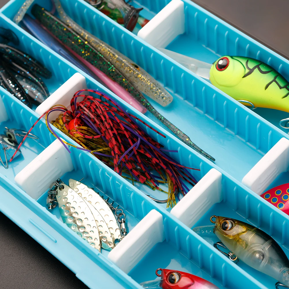 JOHNCOO-caja de aparejos de pesca, organizador de almacenamiento de aparejos con divisores extraíbles, función de protección solar, Marco más grueso, caja de señuelos - imagen 4