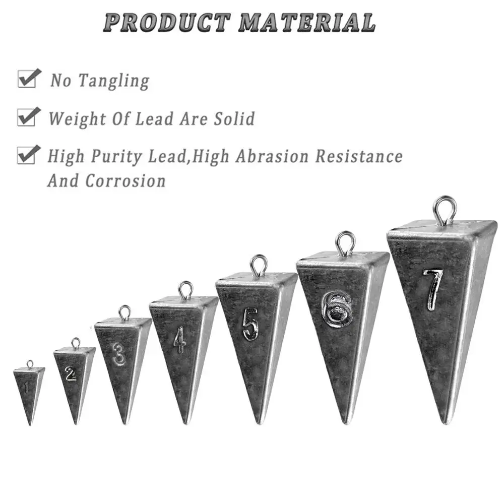 5 uds pesas de plomo piramidal 1oz 2oz 3oz 4oz plomo de pesca peso agua salada agua dulce Dropshot accesorios de aparejos de pesca - imagen 5