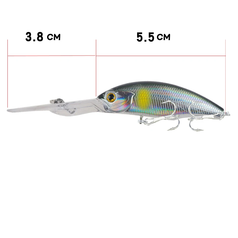 Señuelo de Pesca de simulación Crankbait de calidad, cebo duro flotante de 5,5 cm y 8g, aparejos de Pesca de carpa, 1 unidad, nuevo - imagen 4