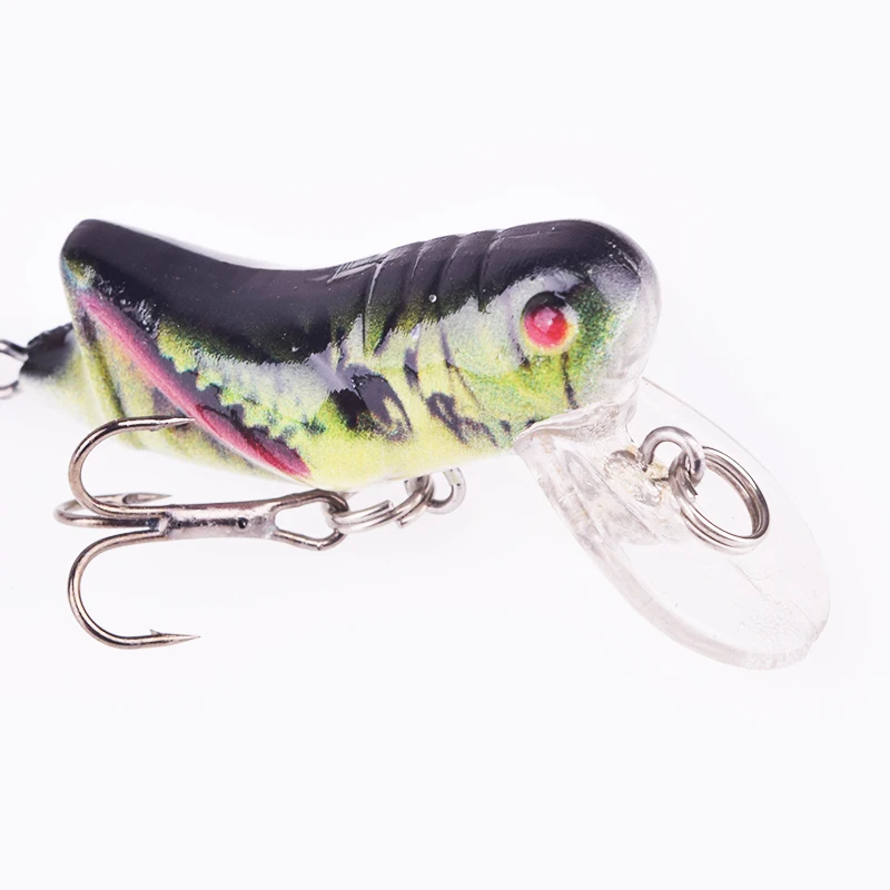 Señuelo de Pesca de pececillos, cebo Wobbler de colores mezclados, Crankbait para saltamontes de plástico realista, aparejos de Pesca de carpa y lubina, 4 unids/set por juego - imagen 3
