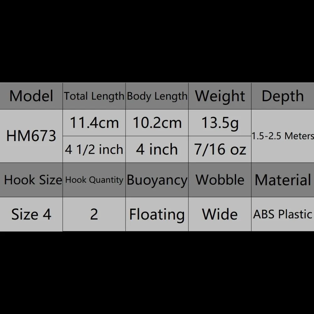 WLure-Señuelos de Pesca Wobbler, 13,5g, 11,4 cm, transferencia de peso realista, señuelo flotante de larga distancia, Jerkbait, anzuelos triples HM673 - imagen 5