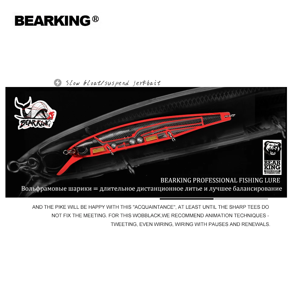 Bearking-Señuelos de Pesca de calidad profesional, cebo duro para buceo, wobblers minnow, 128mm, 23g, nuevo modelo, 1,5 m - imagen 4
