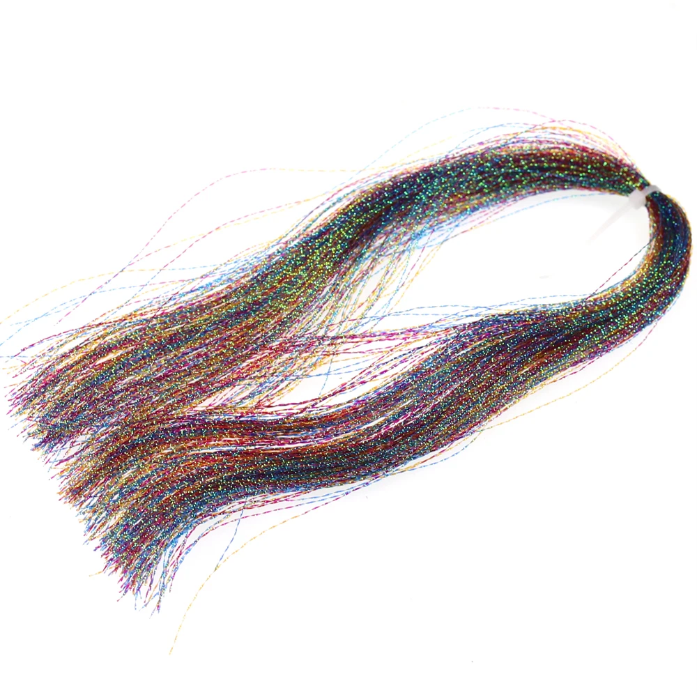 Bimoo-Lote de 7 unidades de anzuelos trenzados de cristal, Flashabou Krystal, Tinsel para pesca con mosca, hilo llamativo para anzuelo, anzuelos de agua salada, Sabiki - imagen 5