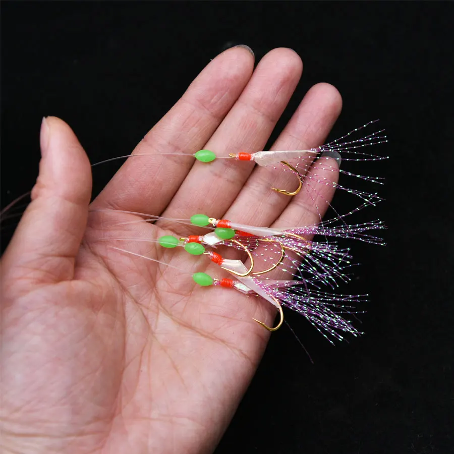 JYJ-anzuelos sabiki para pesca, 3 bolsas de tamaño 9/12/13/15/16/18/20, anzuelos de cuerda giratoria, anzuelo de caballa para pesca en el mar - imagen 5