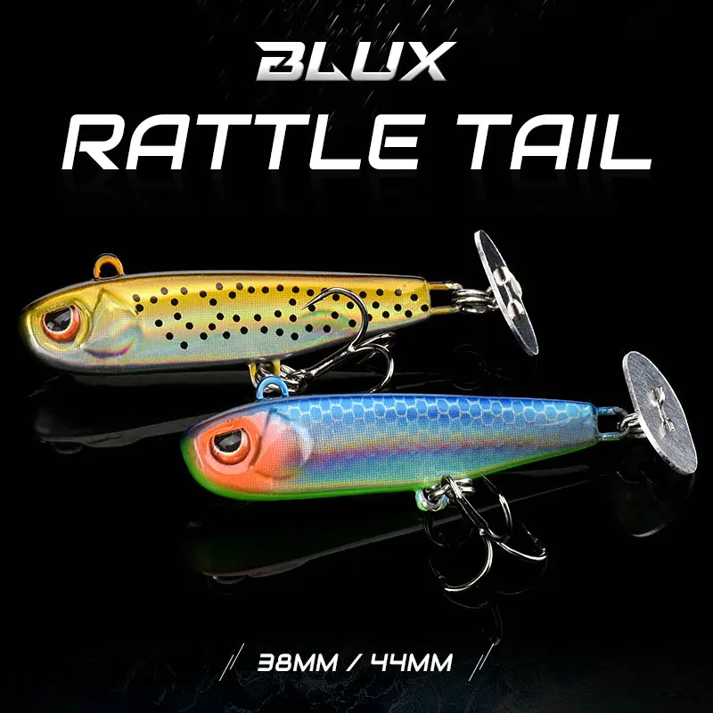 BLUX-anzuelo para pesca de metal, señuelo rígido con sonajero, de 38mm y 44 mm, de color brillante, fabricado con zinc, cebo para peces como lubina, trucha - imagen 2