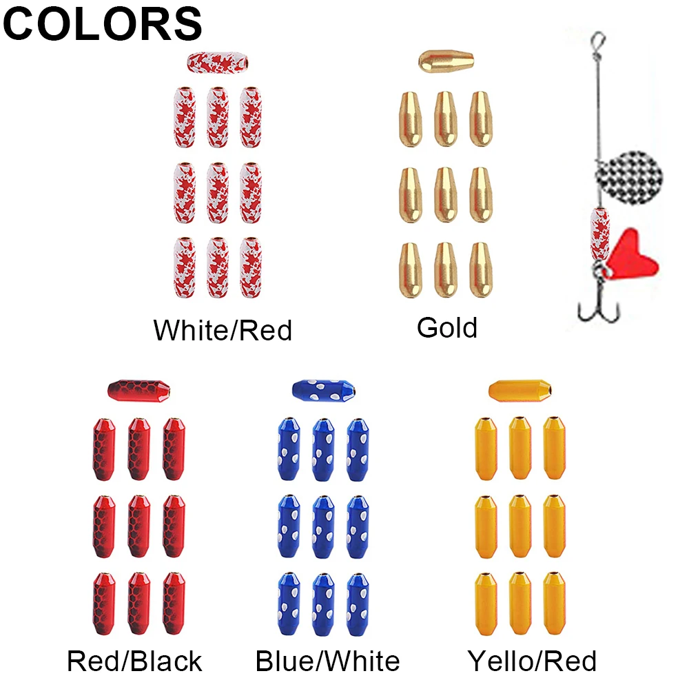 20 piezas Spinner de pesca de latón, señuelo, plomo de pesca, Spinner, pesos de cebo, deslizamiento, bala, accesorios giratorios en línea - imagen 3