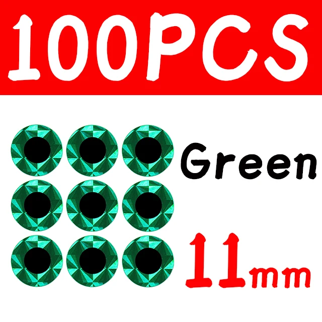 100pcs 11mm Green