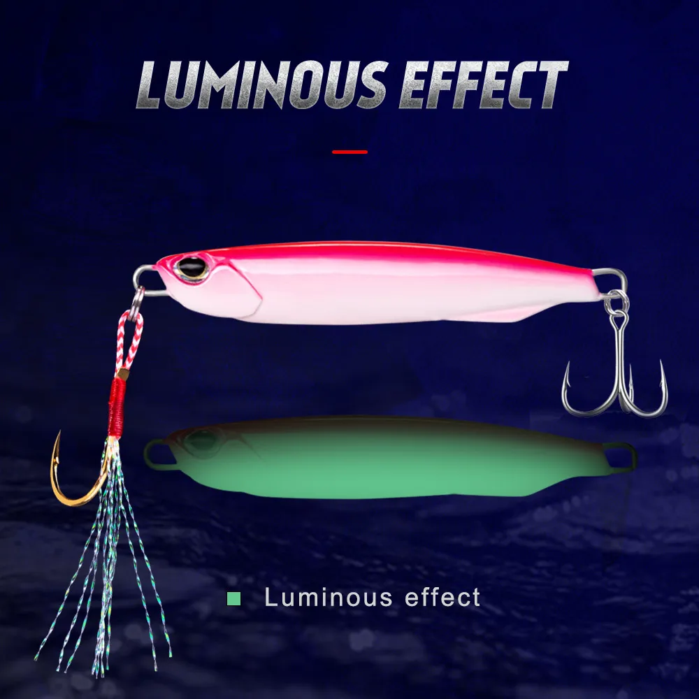 Hunthouse-Jigging de Metal de arrastre lento, anzuelos de pesca giratorios fundidos, cuchara fundida, 20G, 40G, 60G, Plomo Fundido de peso pesado - imagen 3