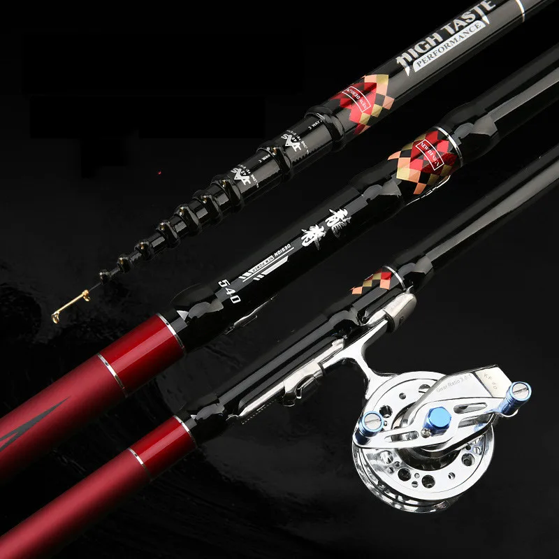 Caña de pescar de 4,5 m, 5,4 m, 6,3 m, 7,2 m, caña de pescar frontal de tres posiciones, palos de pesca telescópicos de fibra de carbono, wekartwo Olta - imagen 4