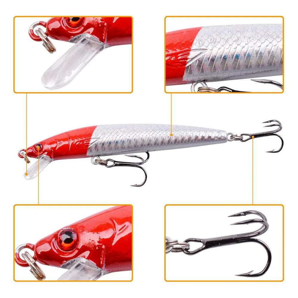 Señuelos de Pesca Minnow flotantes, 9,5 cm, 7,9g, Wobbler, cebo de plástico duro, Crankbait, Lucio, carpa, aparejos de Pesca, 1 Uds. - imagen 3