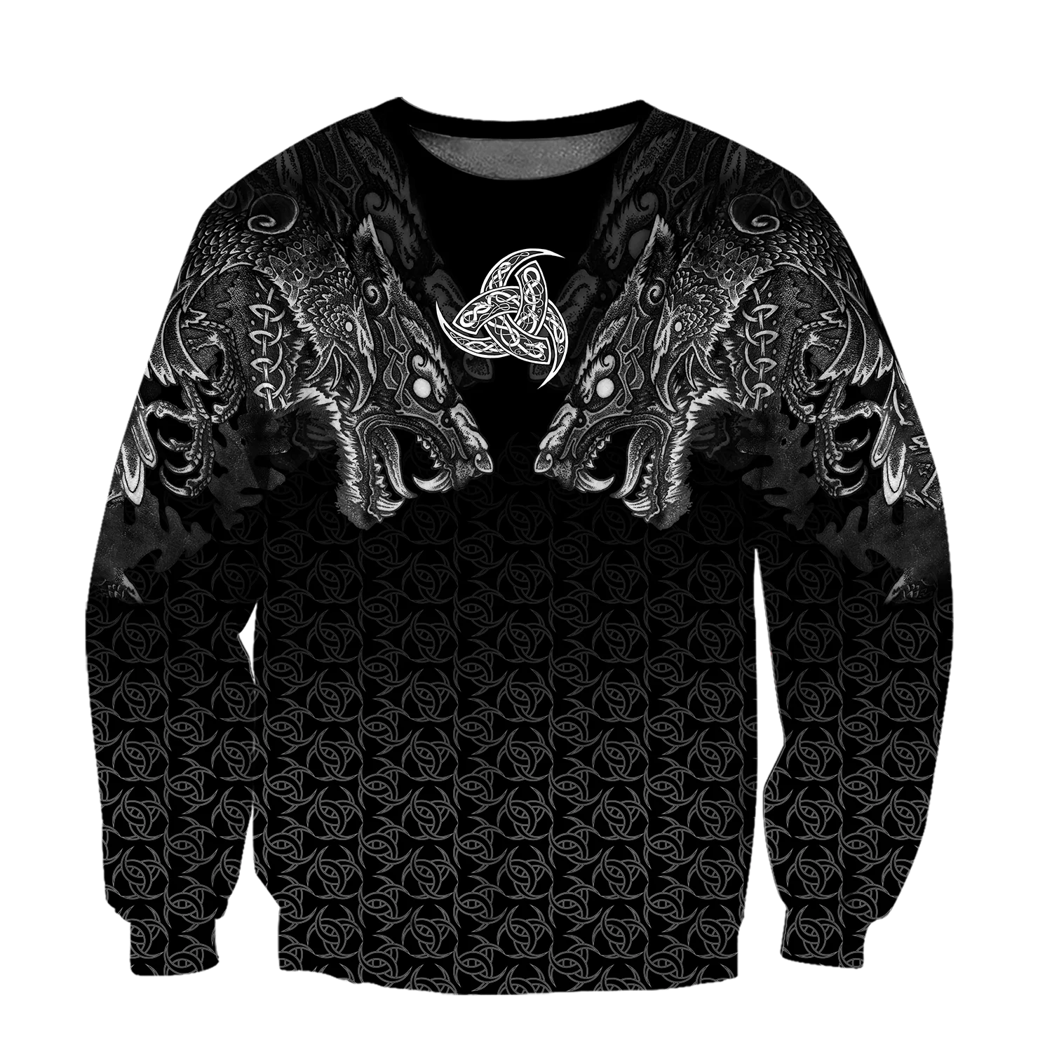 Fenrir Wolf Tattoo 3D completamente estampado Unisex Deluxe Sudadera con capucha ropa de calle jersey con cremallera chaqueta Casual chándal KJ0267 - imagen 3