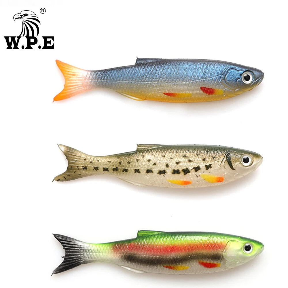 W.P.E fish Señuelos de Pesca blandos de simulación, cebos artificiales de silicona para Sábalo, Wobblers, Swimbait, shad Wobbler, 9mm, 7g, 6 unids/lote por paquete - imagen 3