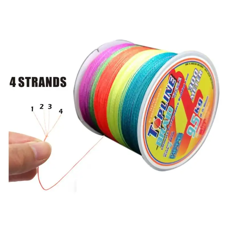 ORJD-sedal de pesca de alambre trenzado de 300M, hilo de PE de 4 hebras, multifilamento, 9LB-107LB, material multicolor japonés para carpa - imagen 3