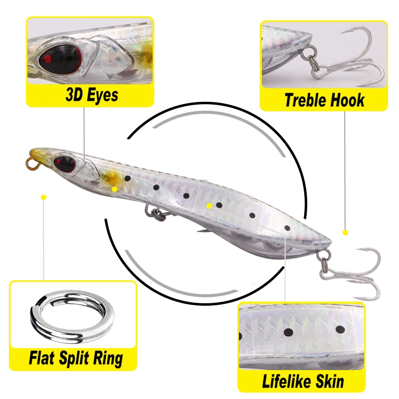 TacklePRO-señuelo de pesca PE30, señuelo de lápiz Wobblers de 110mm, 20,5g, accesorios de pesca artificiales, aparejos Pecsa - imagen 2