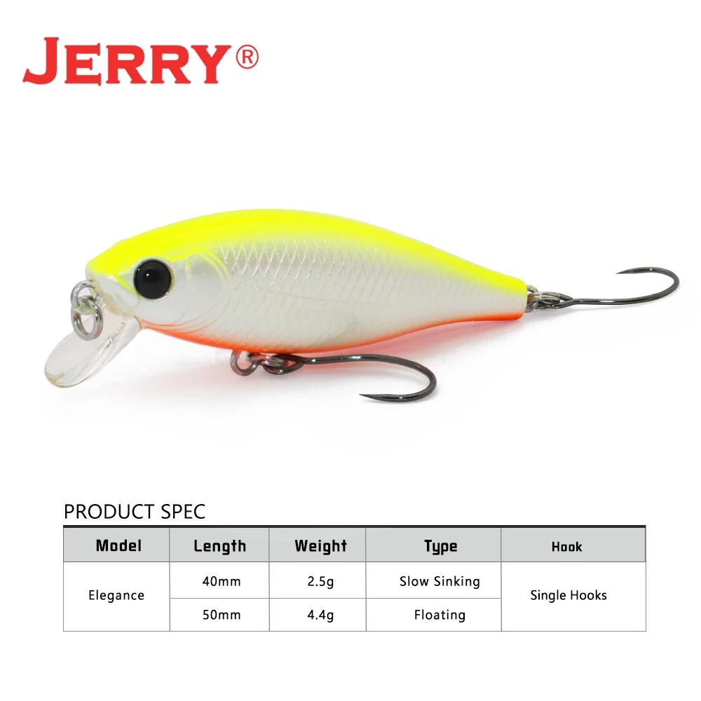 Jerry-SEÑUELOS DE pesca de trucha de un solo gancho, perca, lubina, Spinner, cebo de fundición, Minnow Wobbler 45S 38F 40S 50F Pecsa, aparejos de pesca - imagen 4
