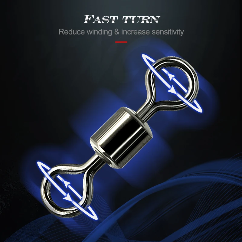 Hunthouse-30 piezas giratorias de pesca, accesorios de conector rodante de acero inoxidable, aparejos de herramientas de señuelo de pez de Lucio, 4 #5 #6 #7 #8 #10 # - imagen 5