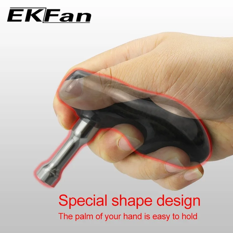 EKFAN nuevo modelo T tipo perilla de fibra de carbono Hadnle adecuado para carrete de pesca Shimano 6000-12000 - imagen 5
