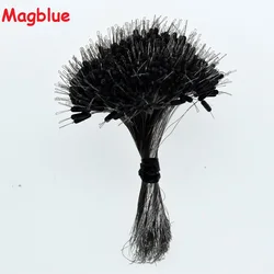 Magblue-lote de 100 unidades de granos espaciales de silicona para pesca, conector de tope de columna recta negra, accesorios de resistencia de línea de pescado, S/M/L #