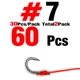 Hook size 7 60Pcs