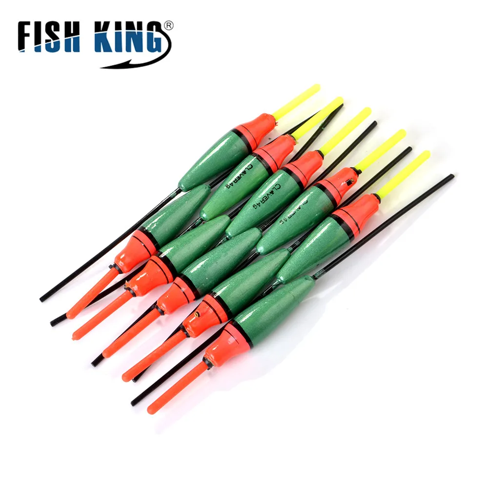 FISH KING-boya Vertical de cola dura para carpa, aparejos de Pesca, flotador de Pesca de abeto ligero, 2g, 3g, 4g, 5g, lote de 10 unidades - imagen 4