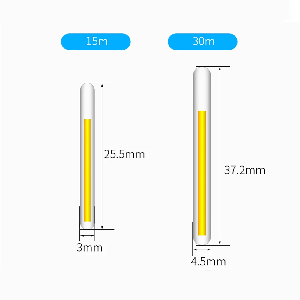 50 Uds. 10 paquetes de barras luminosas de pesca. 4,5*37MM 3,0*25MM barras de luz química brillantes para pesca nocturna varita verde para accesorios flotantes - imagen 2