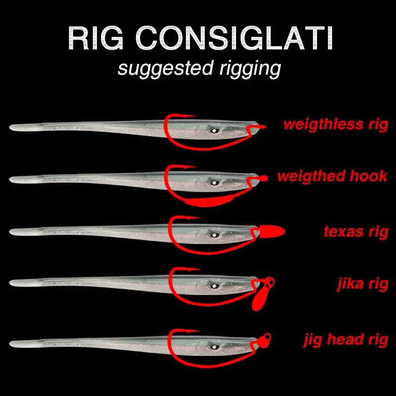 ALLBLUE-señuelo de pesca suave Crazy Slug, cebo Artificial de silicona, gusano, sábalo, Anguila, aparejos de pesca, 130mm, 6 unids/lote por bolsa - imagen 2