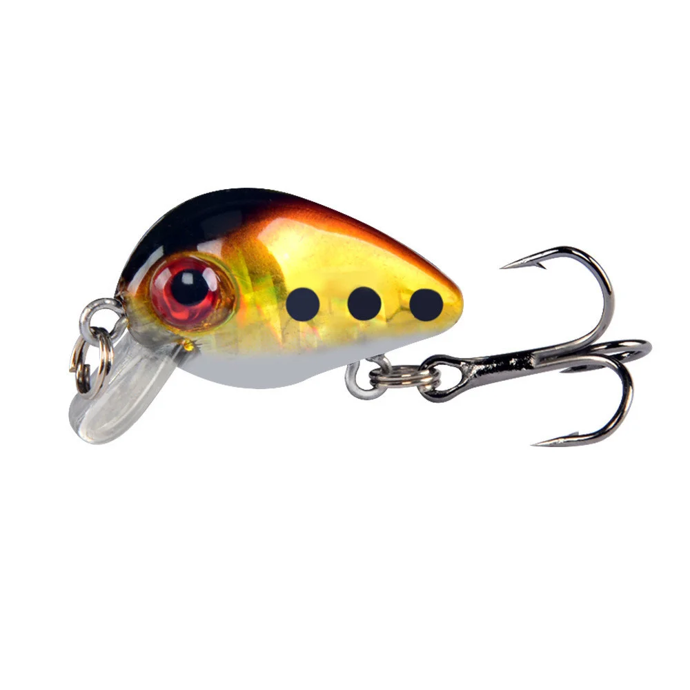 Señuelo de Pesca con manivela, 2,8 cm, 1,5g, Mini Wobbler, cebo duro Artificial Topwater, Crankbait Isca, trucha, bajo, carpa, aparejos de Pesca, 1 Uds. - imagen 4