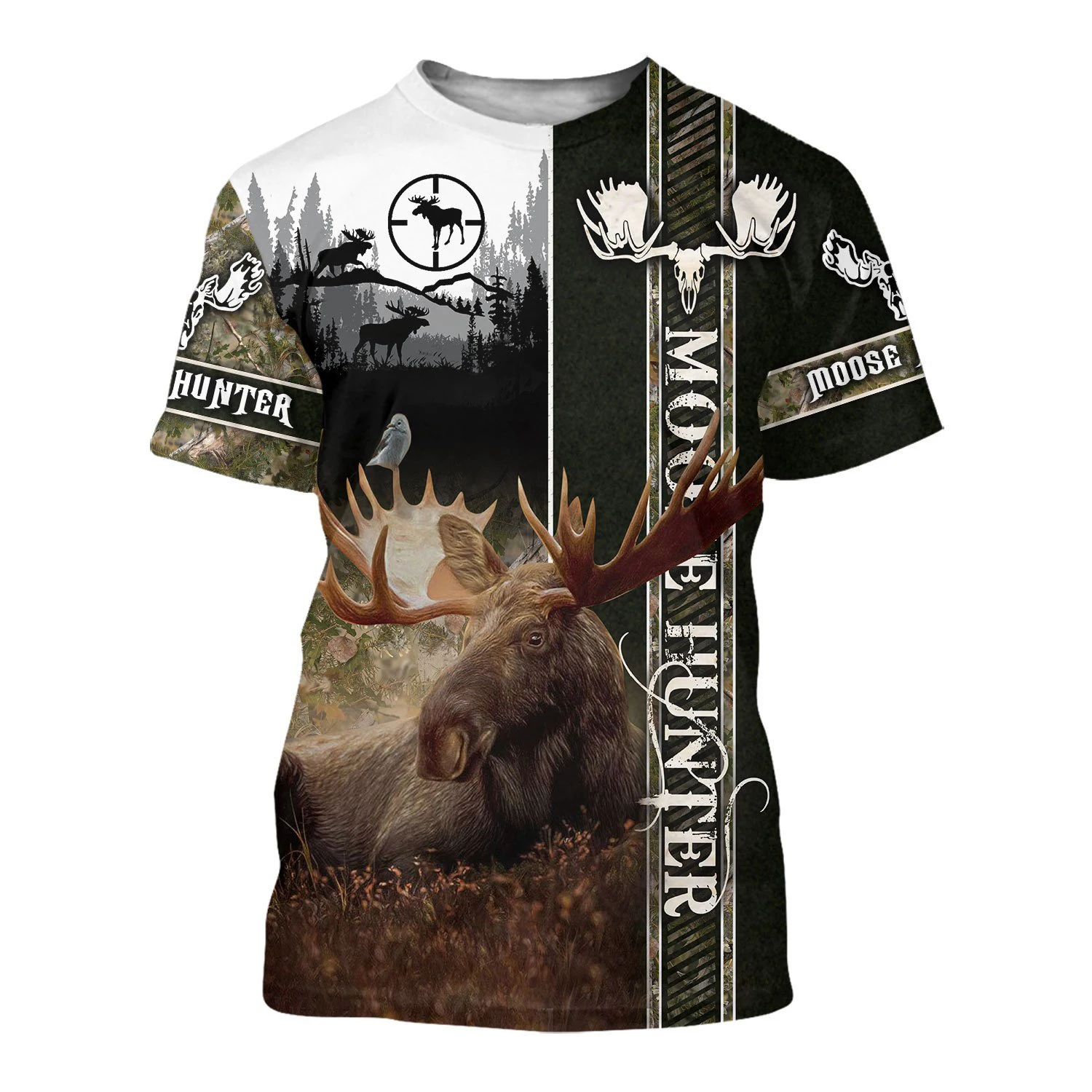 Camiseta estampado 3D pesca caza ciervos hombre manga corta verano - imagen 4