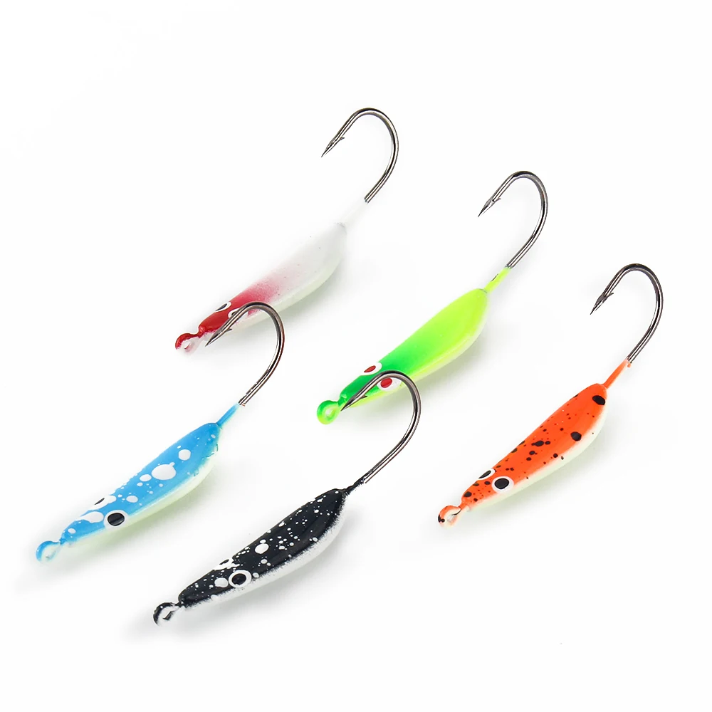 DNDYUJU-señuelo de pesca en hielo, Mini anzuelos de Metal con cabeza de plomo, lápiz, aparejos de púas, 35mm, 2,7g, 5 unidades por lote - imagen 2