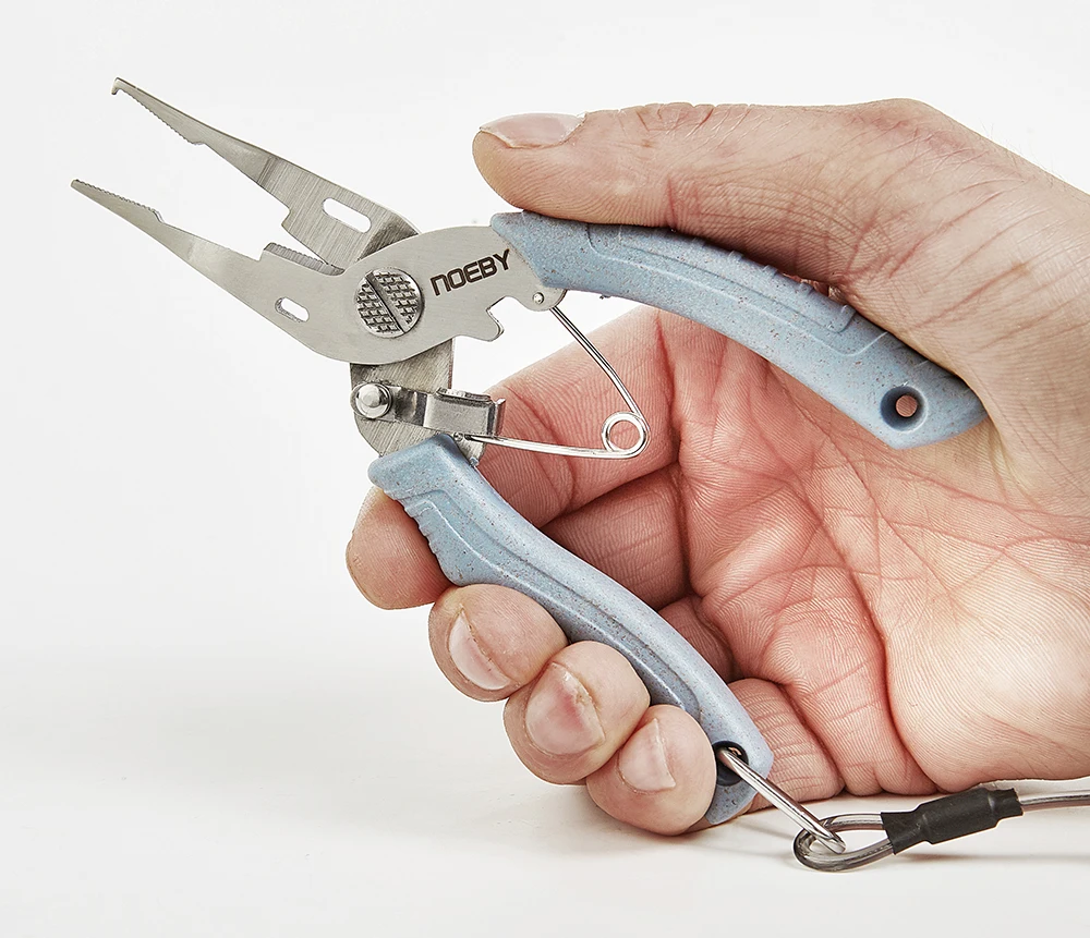 NOEBY-accesorios de pesca, Mini alicates, herramienta para un pequeño anillo deslizante de señuelos, alicates de pesca de acero inoxidable, Cortador de línea trenzada - imagen 5